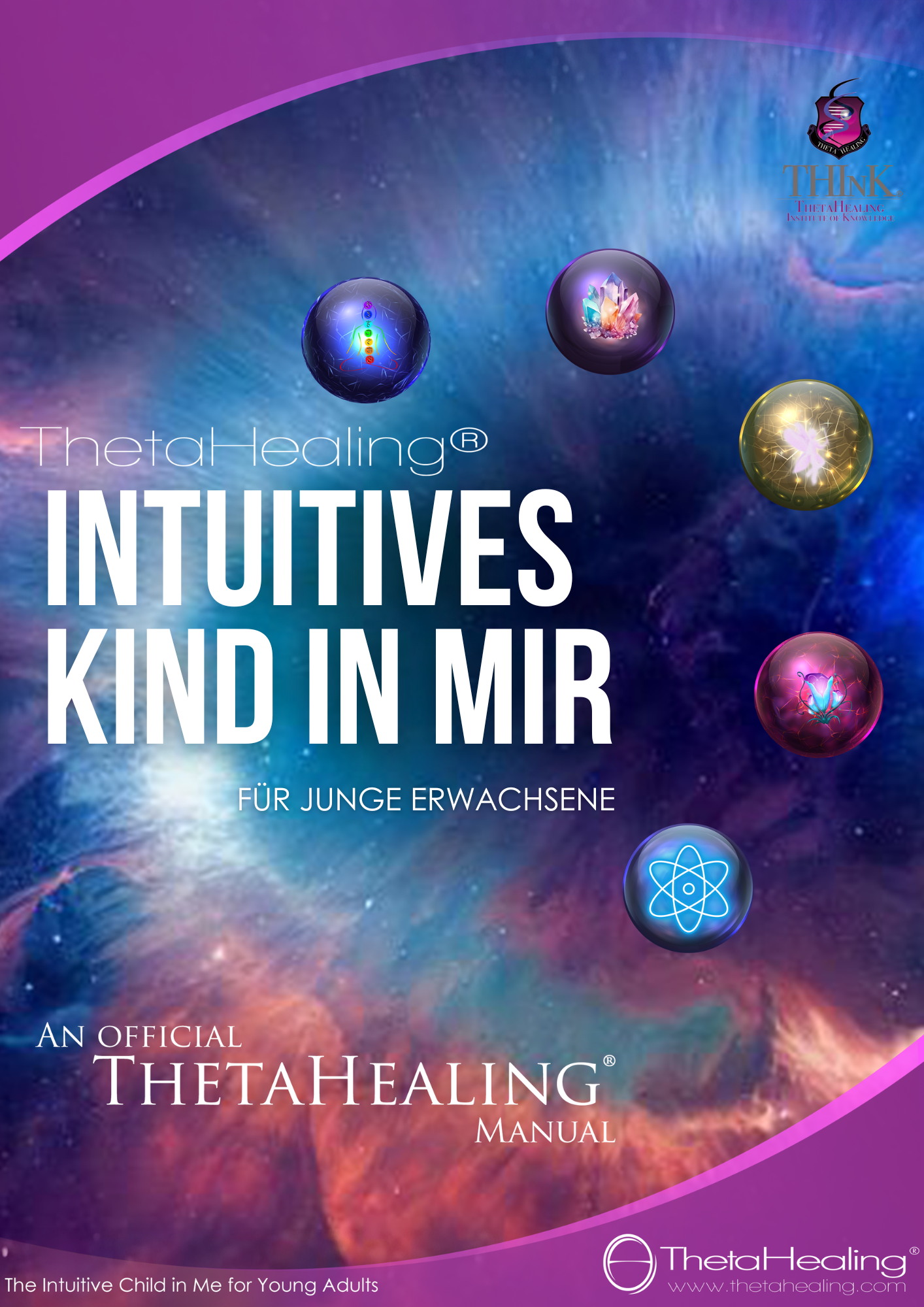 ThetaHealing-Handbuch „Intuitives Kind in mir“ für junge Erwachsene, Cover mit Symbolen