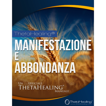 Handbuch-Exemplar mit Cover „MANIFESTAZIONE E ABBONDANZA“ von ThetaHealing®