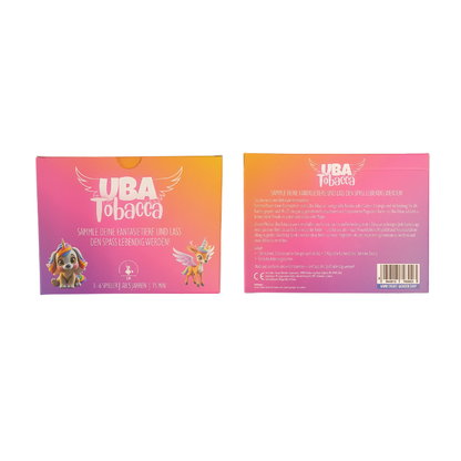 UBA Tobacca Kartenspiel-Box: Vorder- und Rückseite, Barcode auf Rückseite