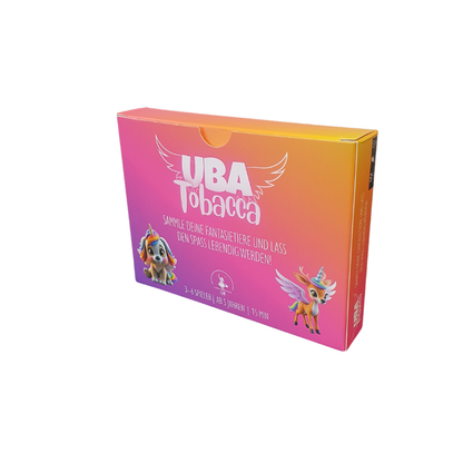 UBA Tobacca Kartenspiel, farbige Spielbox mit Figuren-Design