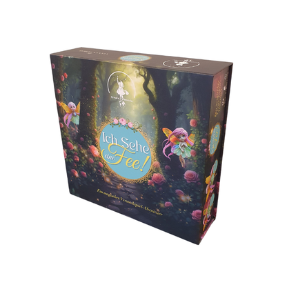 Spielbox mit Feenmotive und Aufdruck „Ich sehe eine Fee!“