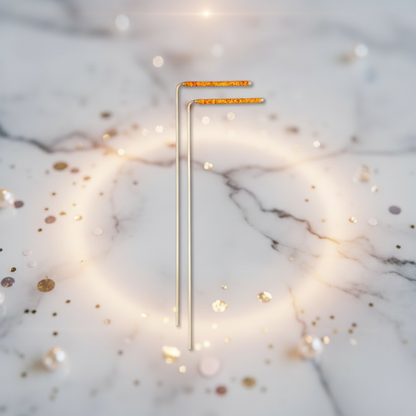 2er-Set Wünschelruten, 34 cm, Metallgestell mit orangefarbenen Griffen