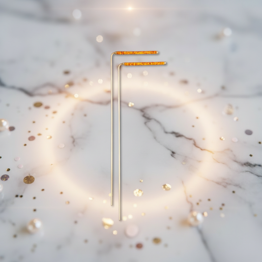 2er-Set Wünschelruten, 34 cm, Metallgestell mit orangefarbenen Griffen