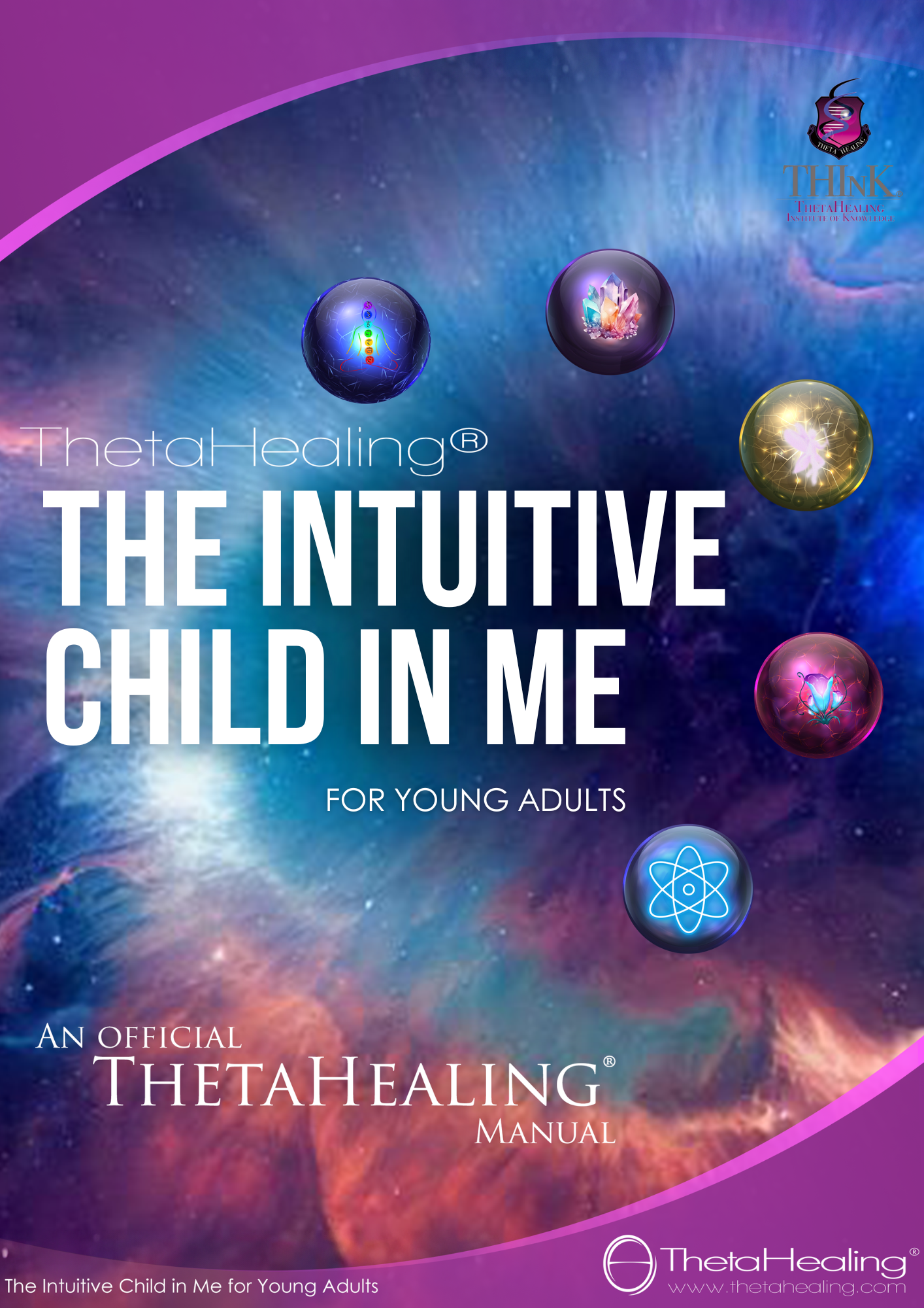 ThetaHealing-Handbuch „The Intuitive Child In Me“ für junge Erwachsene, Cover mit Symbolen
