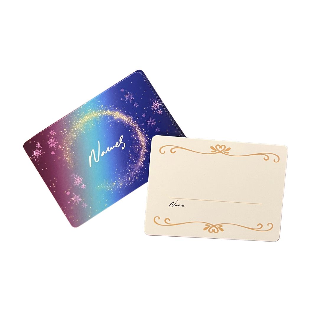 Karten mit Sternen-Design und cremefarbene Karte mit Zierrand