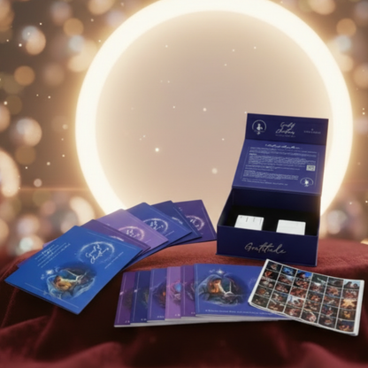 Weihnachtskarten-Set mit blauer Box, Umschlägen und Kartenbögen
