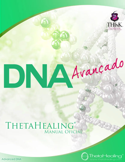 DNA-Handbuch: ThetaHealing-Manual mit „DNA Avanzado“ auf grünem/weißem Cover