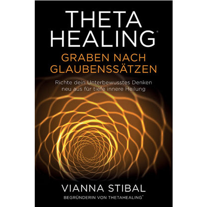 ThetaHealing Buch „Graben nach Glaubenssätzen“: schwarzer Einband mit goldenem Kreismuster