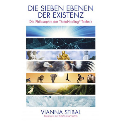 Taschenbuch „Die sieben Ebenen der Existenz“ mit farbiger Covergrafik
