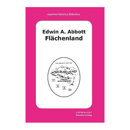 Buchcover „Flächenland“ von Edwin A. Abbott, rosa mit ovalem Kartenmotiv