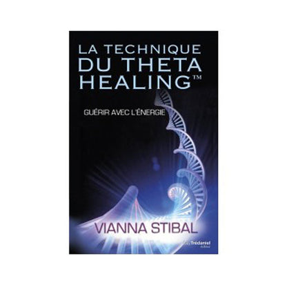 Thetahealing-Buch (Französisch) mit blauem Spiralmotiv, Autor: Vianna Stibal