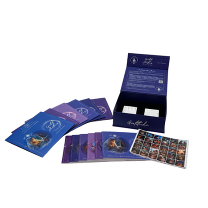 Weihnachtskarten-Set mit blauen Umschlägen und Innenkarten für Baby Jesus
