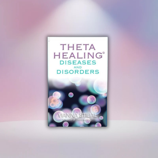 Buch „Theta Healing“: Diseases and Disorders, mehrfarbiger Umschlag mit Blasengrafik