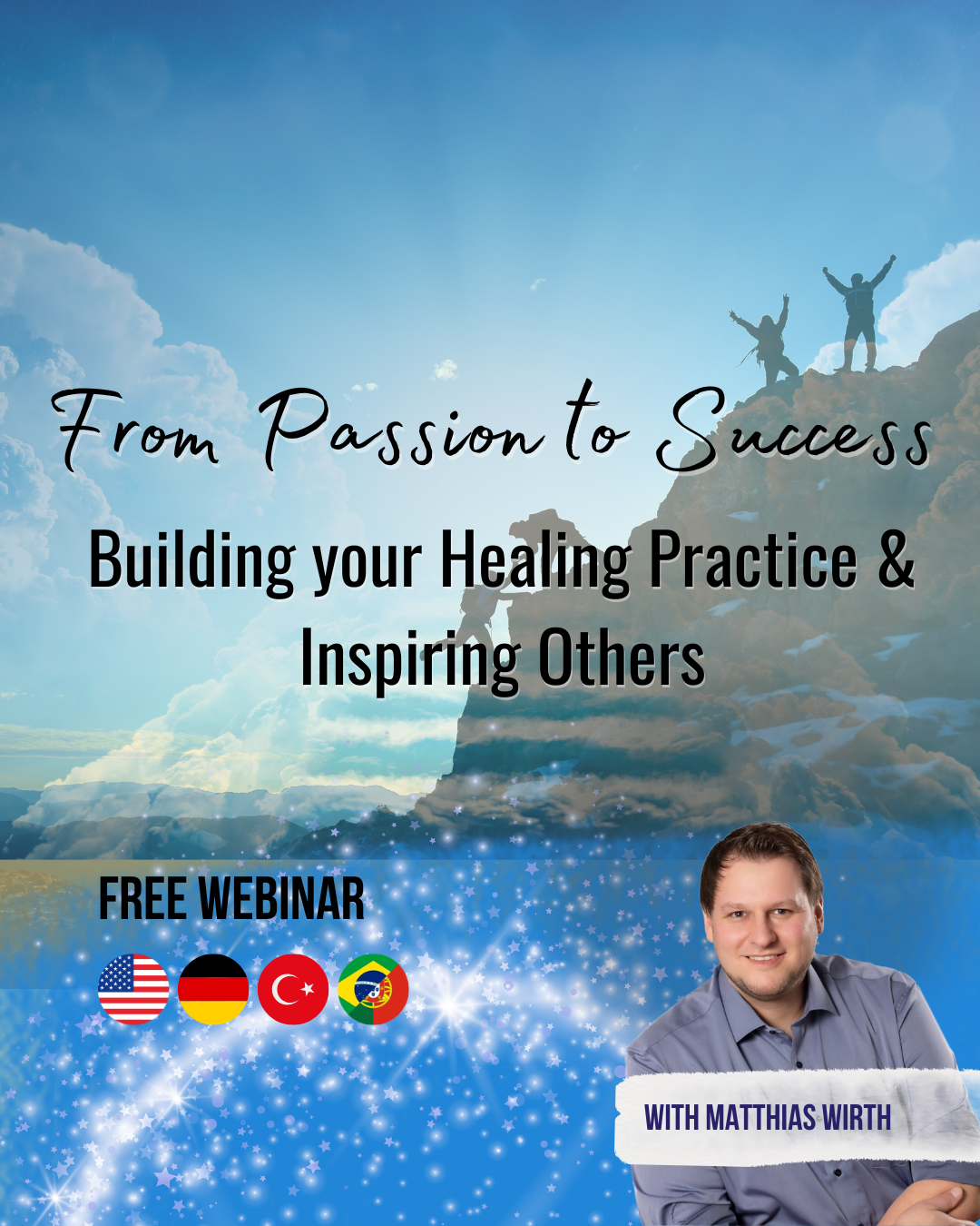 Webinar-Plakat „Von der Leidenschaft zum Erfolg“ – Free Webinar