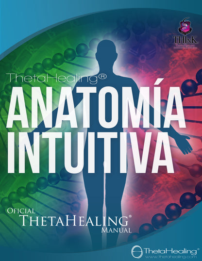 ThetaHealing Handbuch „ANATOMÍA“ mit menschlicher Silhouette und großem Titel