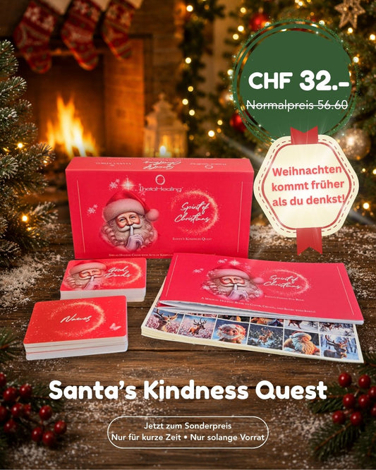 Weihnachts-Set mit roter Schachtel, Heften und Karten mit Santa-Motiv