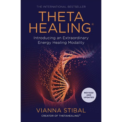 ThetaHealing®-Buchcover: THETA HEALING, Vianna Stibal, „Revised and Updated“-Badge