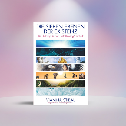 Taschenbuch mit Frontcover „Die sieben Ebenen der Existenz“ und Autorname Vianna Stibal